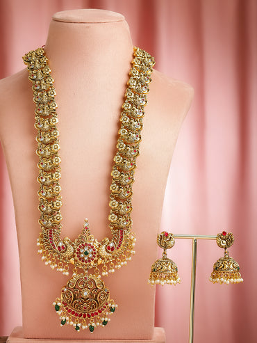 Empress Aura Green Pink Necklace Set