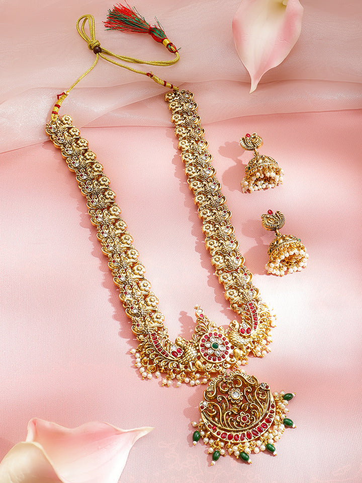 Empress Aura Green Pink Necklace Set