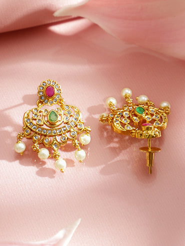 American Diamond Zirconia Gold Necklace Set