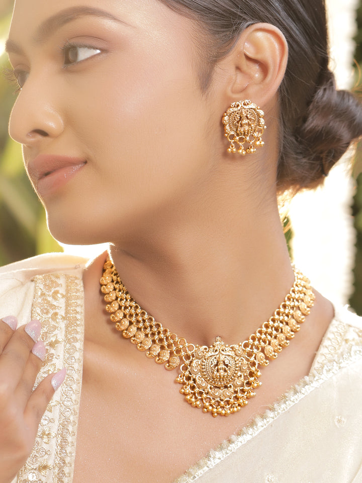 Sacred Lakshmi Temple Necklace Set