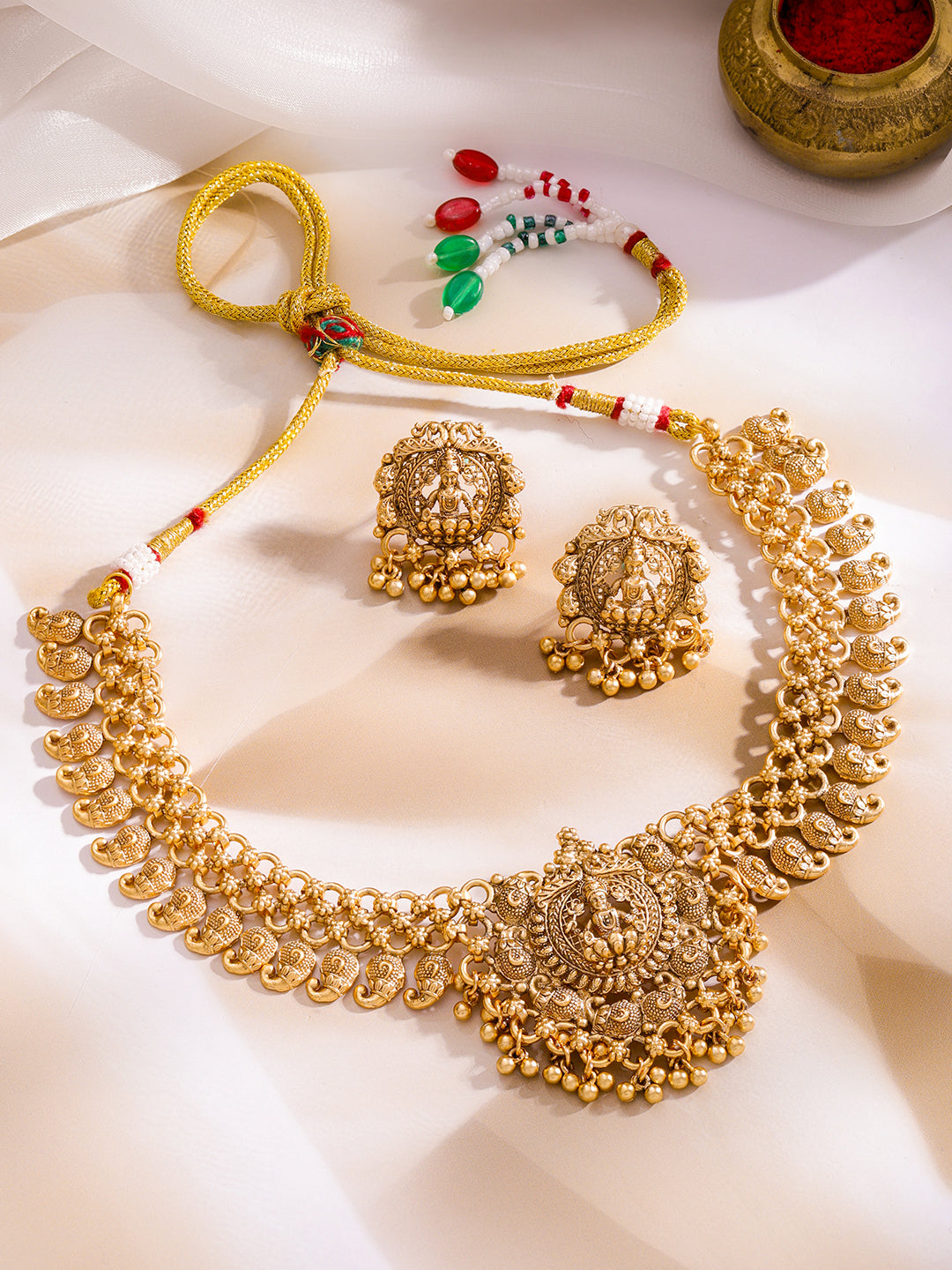 Sacred Lakshmi Temple Necklace Set