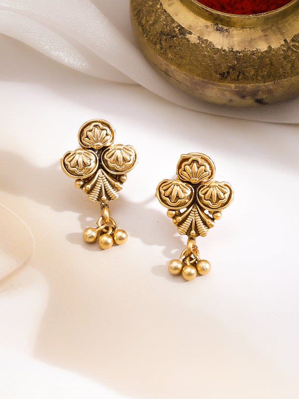 Laxmi Motif Gold Drops Necklace Set