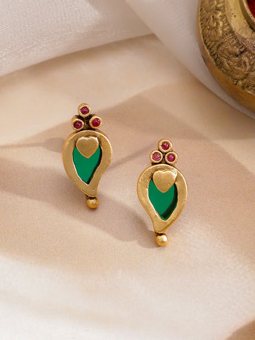 Red & Green Dual Layered Pearl Necklace Set