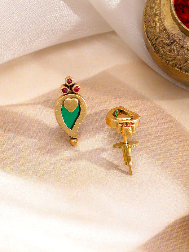 Red & Green Dual Layered Pearl Necklace Set