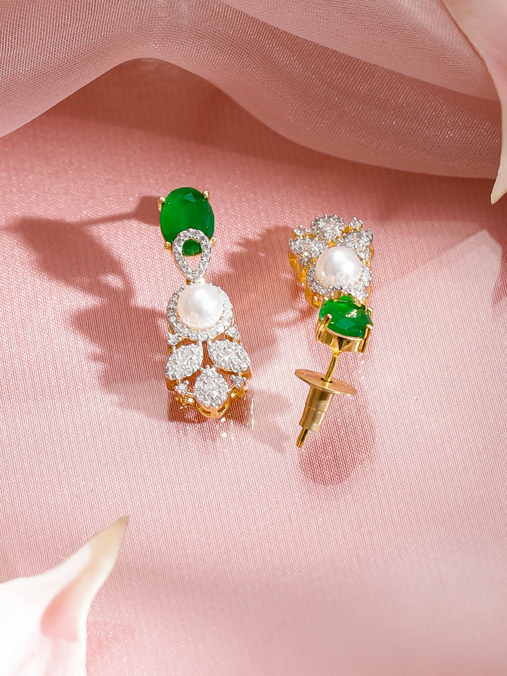 Festive Glow Green White Necklace Set