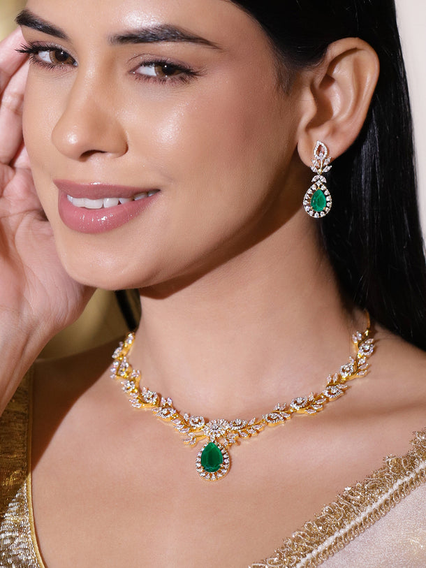 Luxe Green Crystal Necklace Set