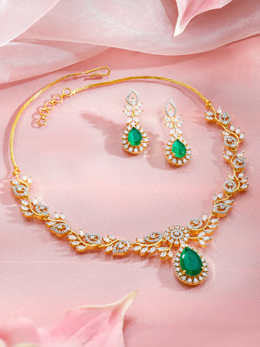 Luxe Green Crystal Necklace Set