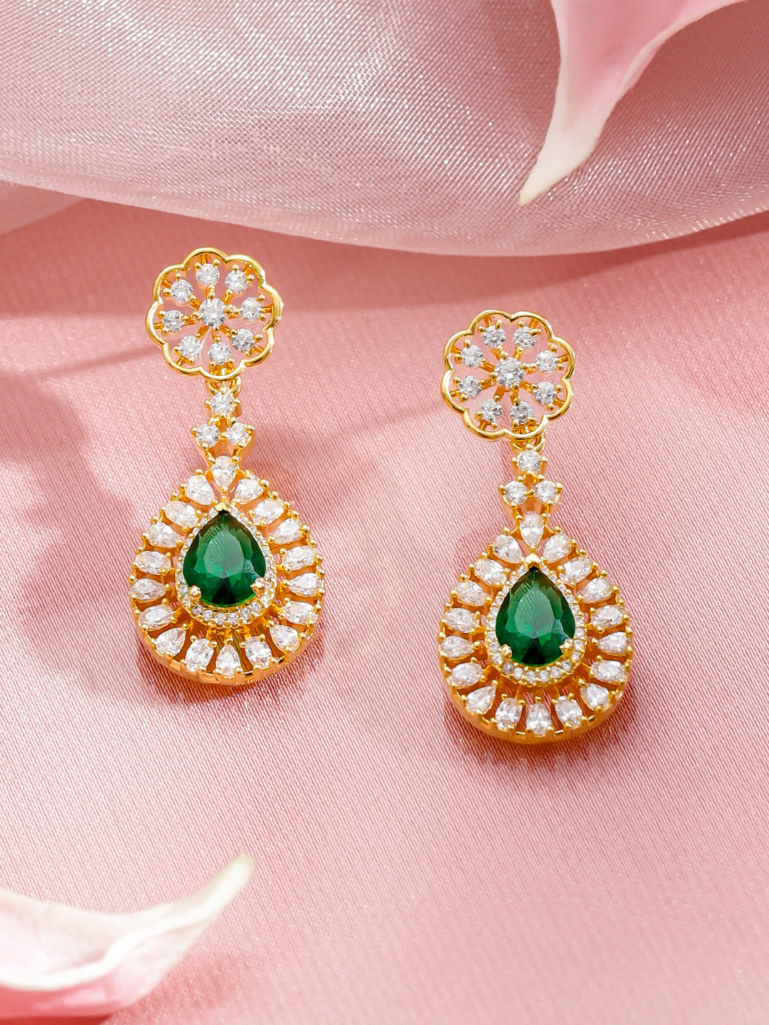 Majestic Green & White Necklace Set