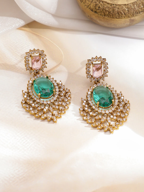 Ethnic Glow Green Necklace Set