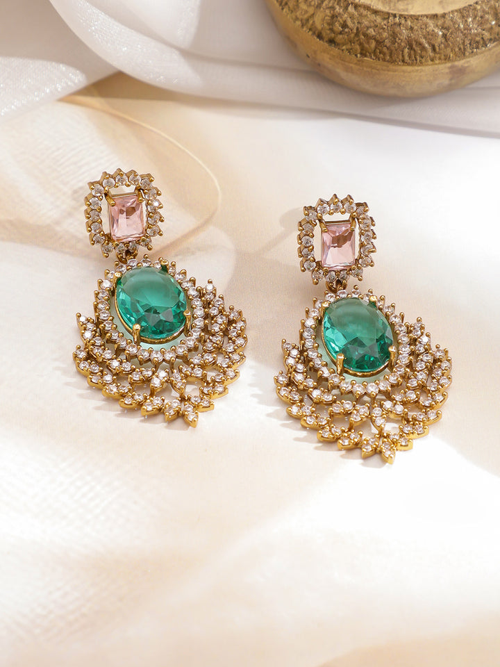 Ethnic Glow Green Necklace Set