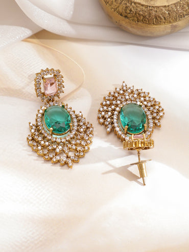 Ethnic Glow Green Necklace Set