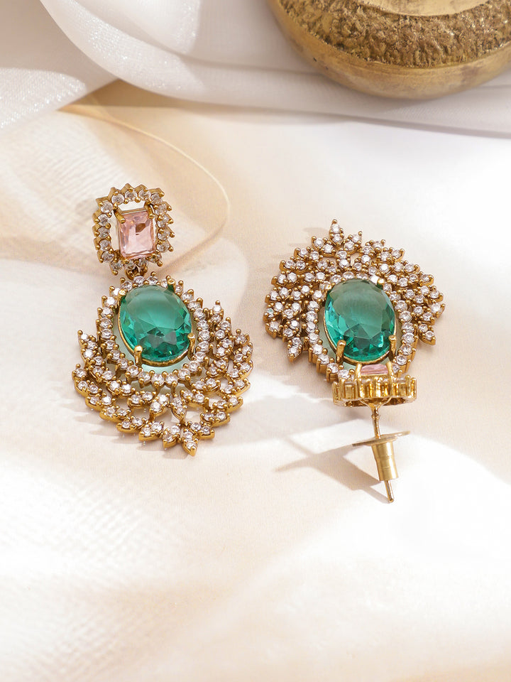 Ethnic Glow Green Necklace Set