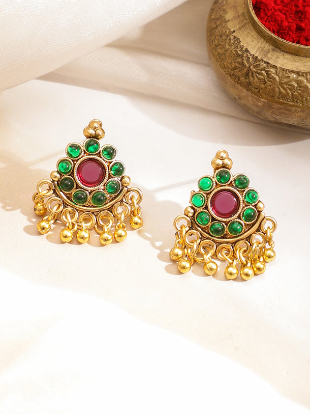 Multicolor Studded Layered Choker Set