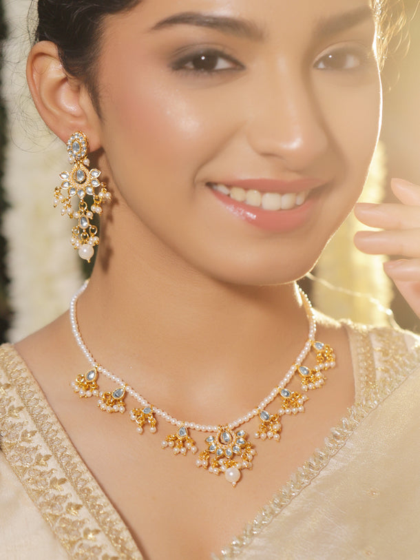 Elegant Hues Kundan Pearls Necklace Set