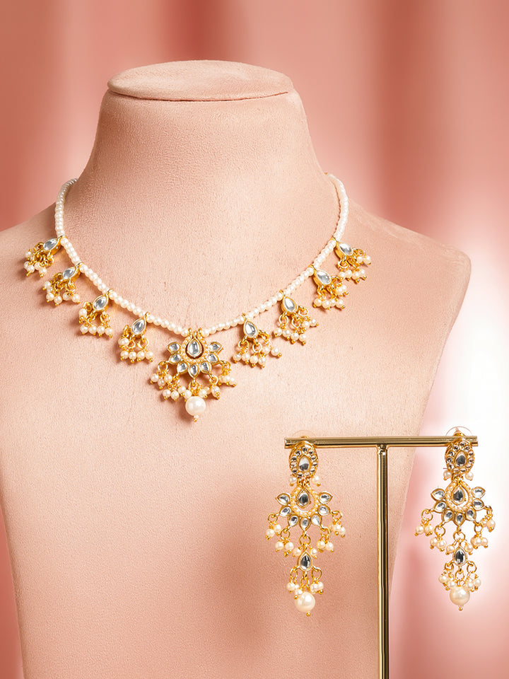 Elegant Hues Kundan Pearls Necklace Set