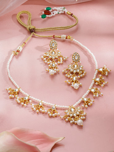 Elegant Hues Kundan Pearls Necklace Set