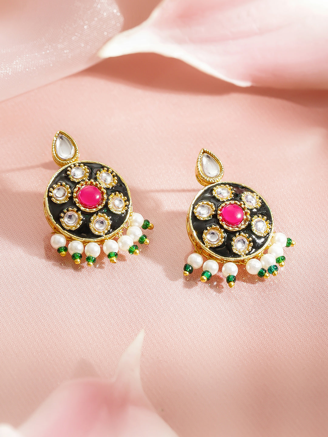 Kundan Luxury Bloom Pink Pendant Set