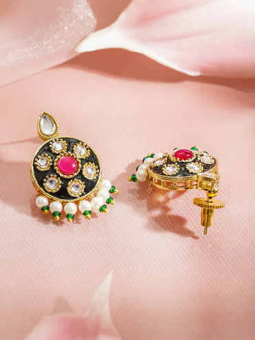 Kundan Luxury Bloom Pink Pendant Set