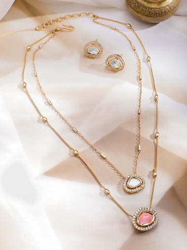 Sleek Blush Pink Necklace Set