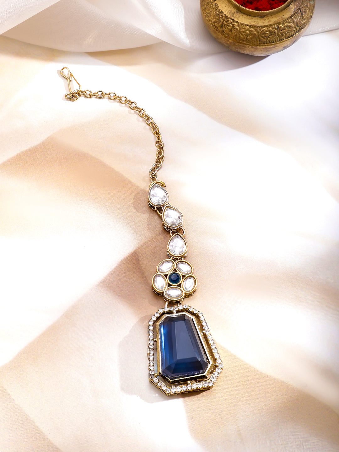 Blue American Diamond Zirconia Necklace Set