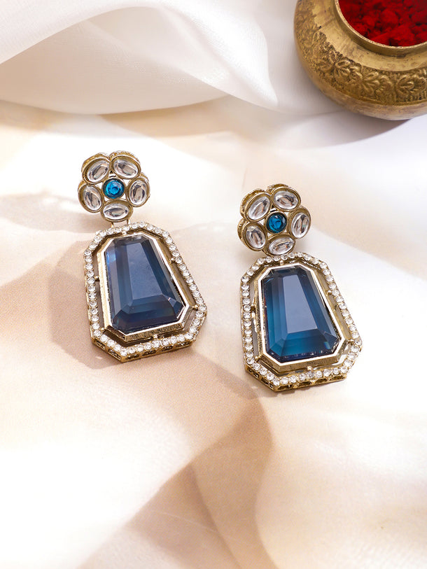 Blue American Diamond Zirconia Necklace Set