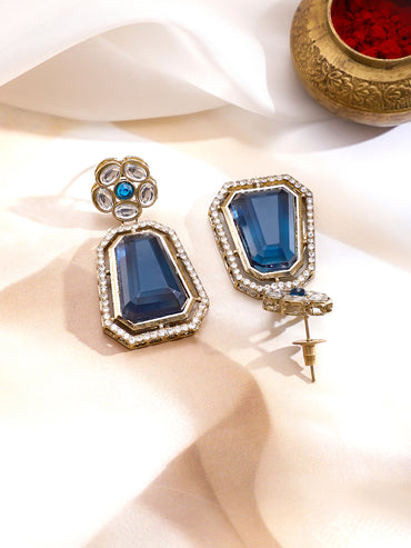 Blue American Diamond Zirconia Necklace Set