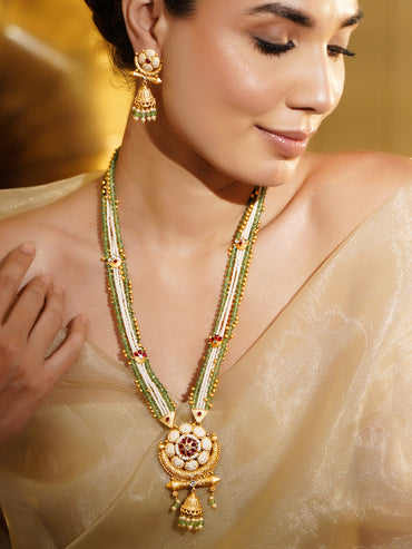 Dynasty Queen Green Pink Necklace Set