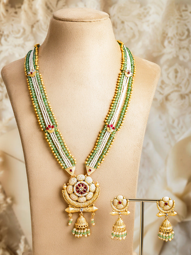 Dynasty Queen Green Pink Necklace Set
