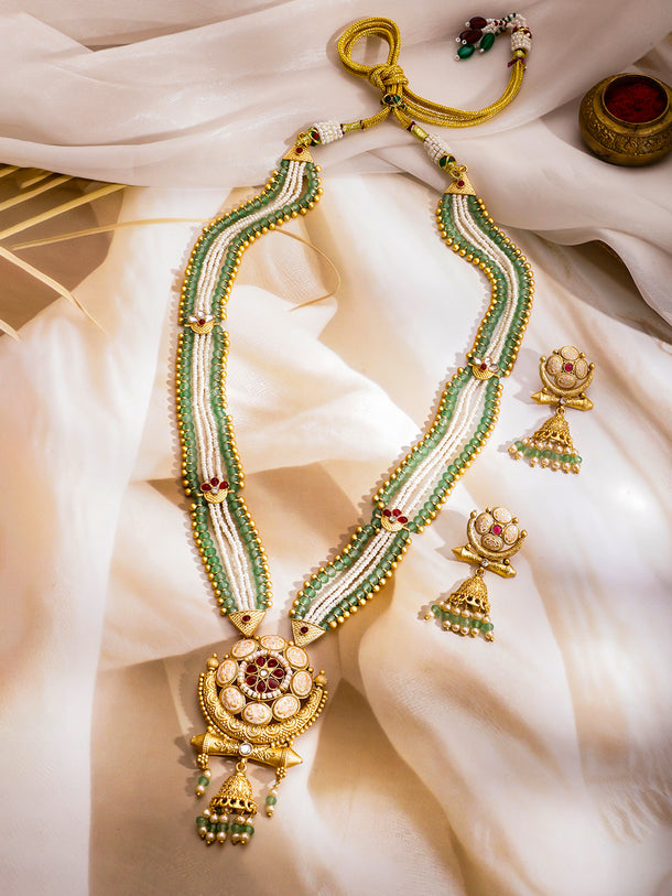 Dynasty Queen Green Pink Necklace Set