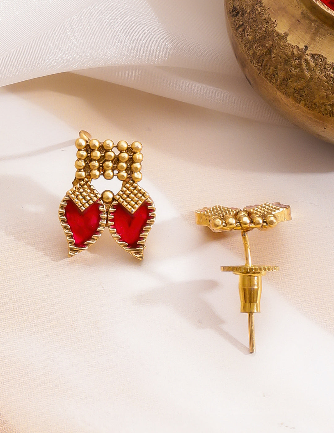 Rubans Women Gold-Plated Beaded-Studded Jewellery Set