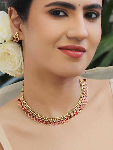 Rubans 22K Gold-Plated Enamelled Jewellery Set