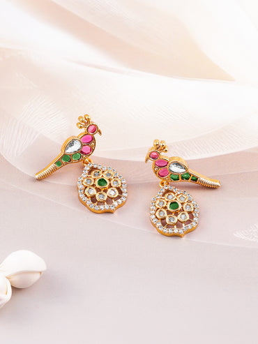 Peacock Design American Diamond Zirconia Necklace Set