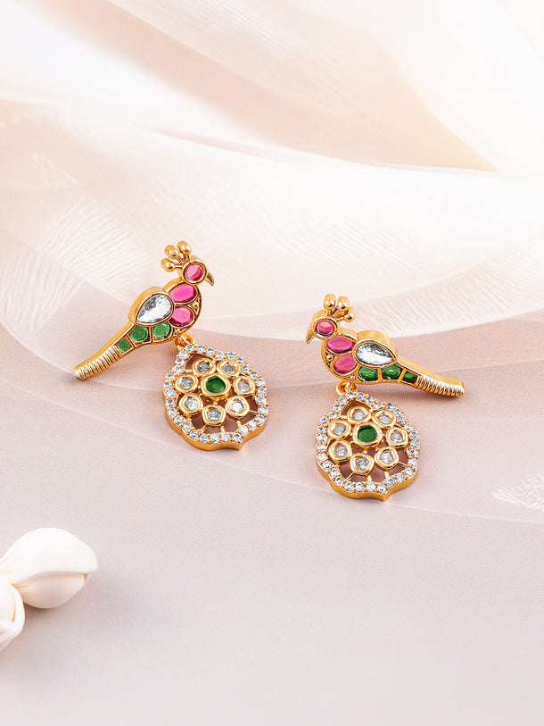 Peacock Design American Diamond Zirconia Necklace Set