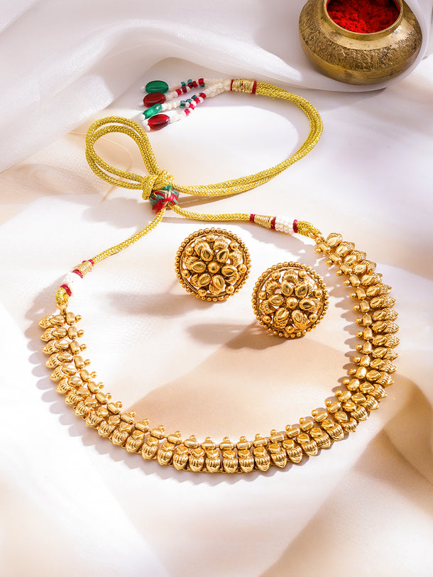 Gold Toned Necklace Set