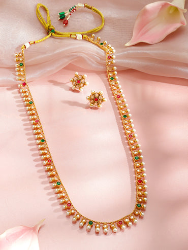 Elite Artistry Pink & Green Necklace Set