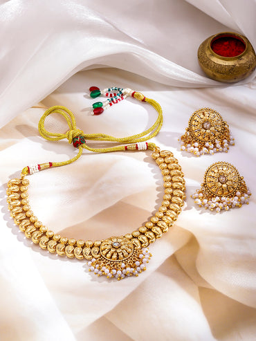 Golden Blossom Heritage Necklace Set