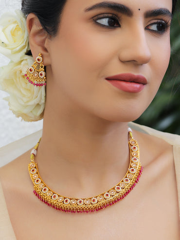 Pink Radiance Festive Necklace Set