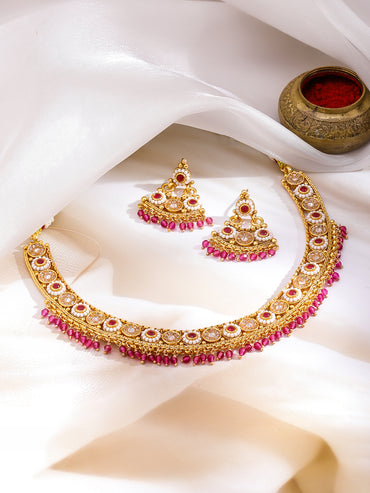 Pink Radiance Festive Necklace Set
