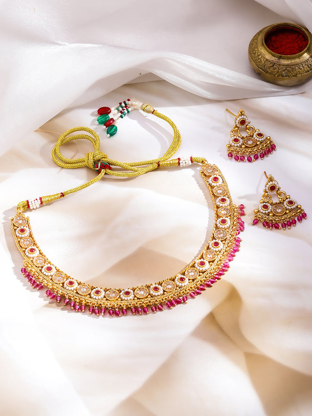Pink Radiance Festive Necklace Set