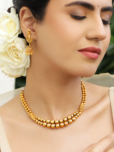 Rubans Women Gold-Plated & Beaded Jewellery Set