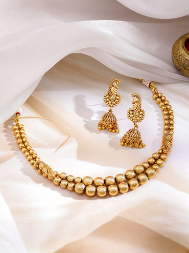Pearl & Golden Beads Fusion Necklace