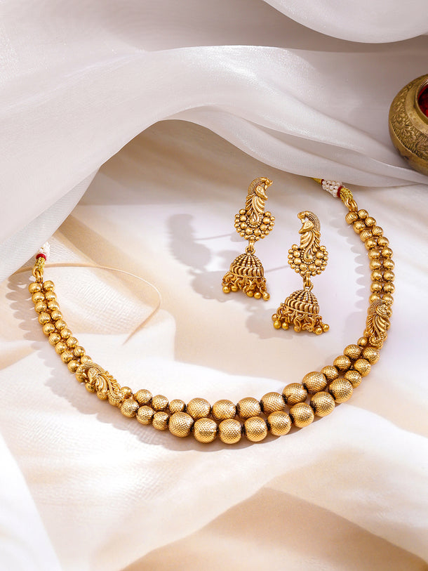 Pearl & Golden Beads Fusion Necklace
