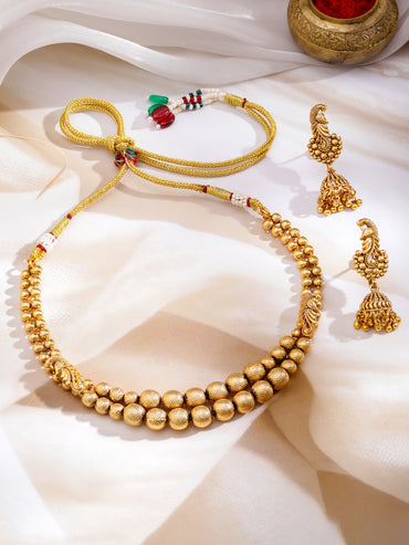 Pearl & Golden Beads Fusion Necklace