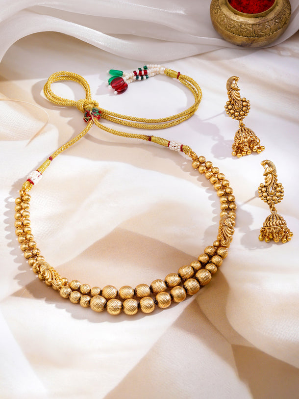Pearl & Golden Beads Fusion Necklace