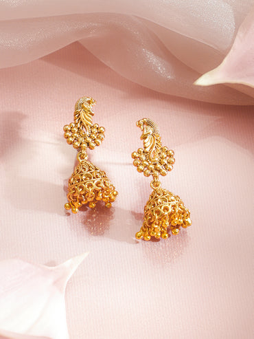 Gold Beaded Long Necklace Set