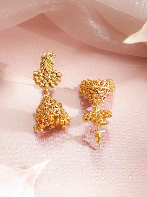 Gold Beaded Long Necklace Set