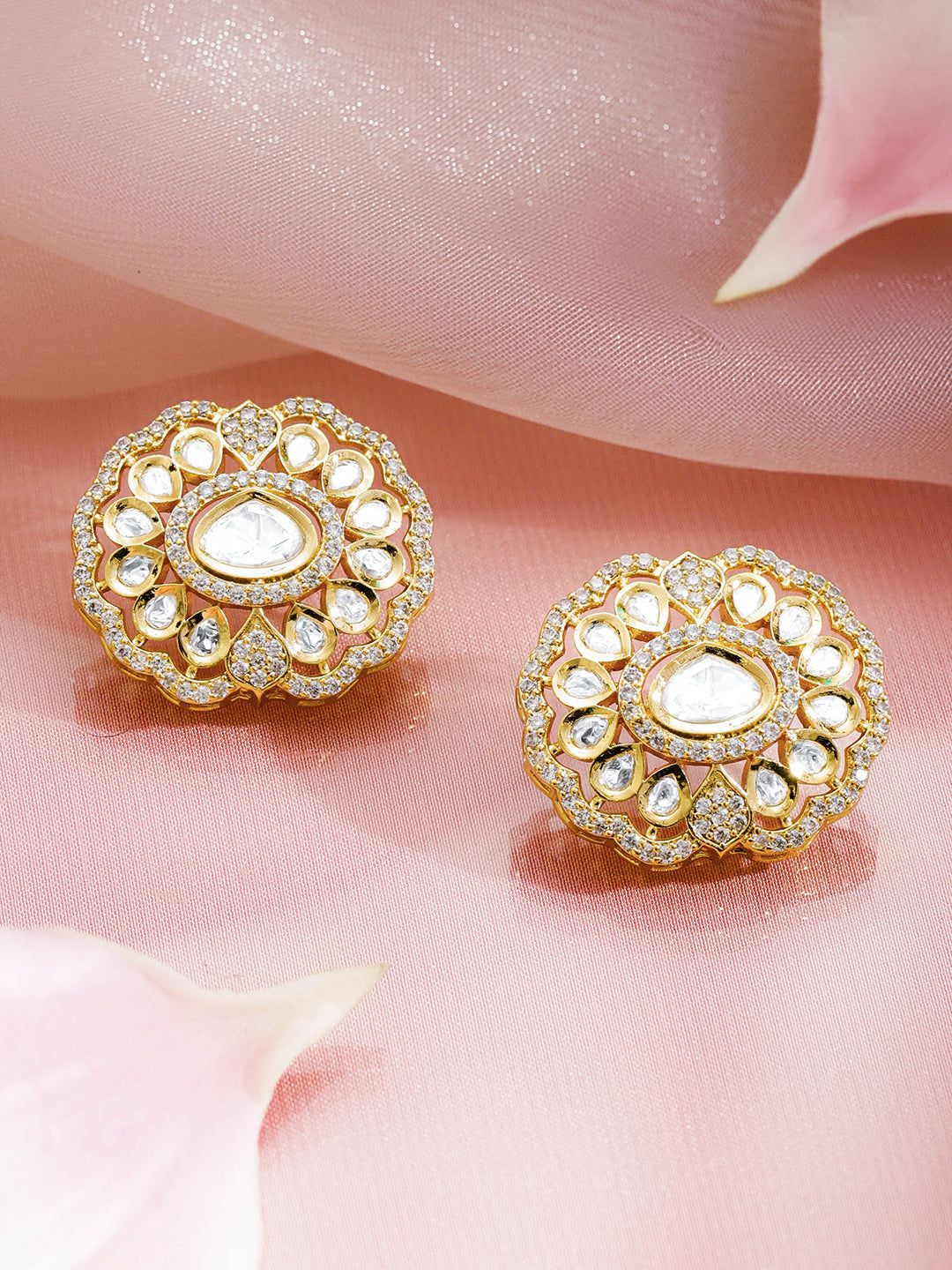 American Diamond Zirconia White Studded Choker Set