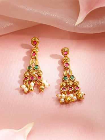 Golden Magic Pink & Green Choker Set