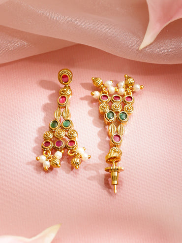 Golden Magic Pink & Green Choker Set