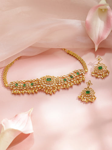 Heritage Grace Green Floral Necklace Set